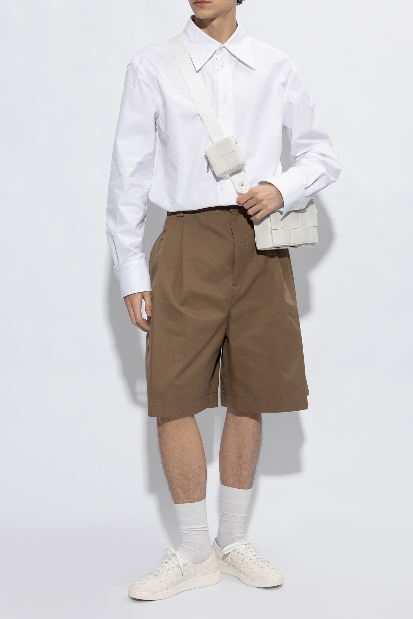 【関税＆送料込み】Bottega Veneta Sawyer Leather Sneakers Sawyer leather slip-on sneakers in beige - Bottega Veneta